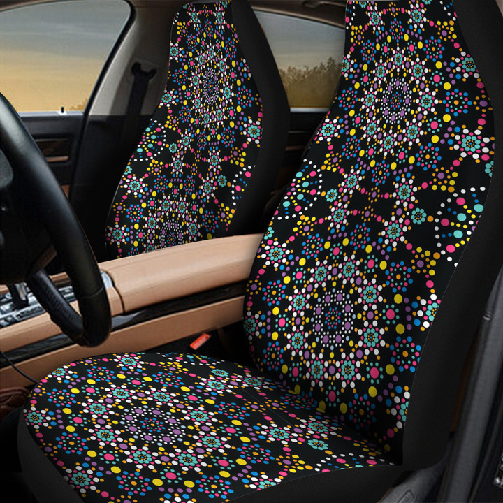 Chromatic Circle Optical Illustration Black Theme All Over Print Car Seat Cover