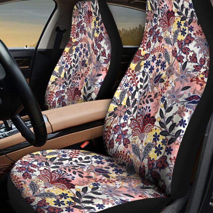 Plumeria Flower And Tropical Flower Colorful Theme All Over Print Car Seat Cover