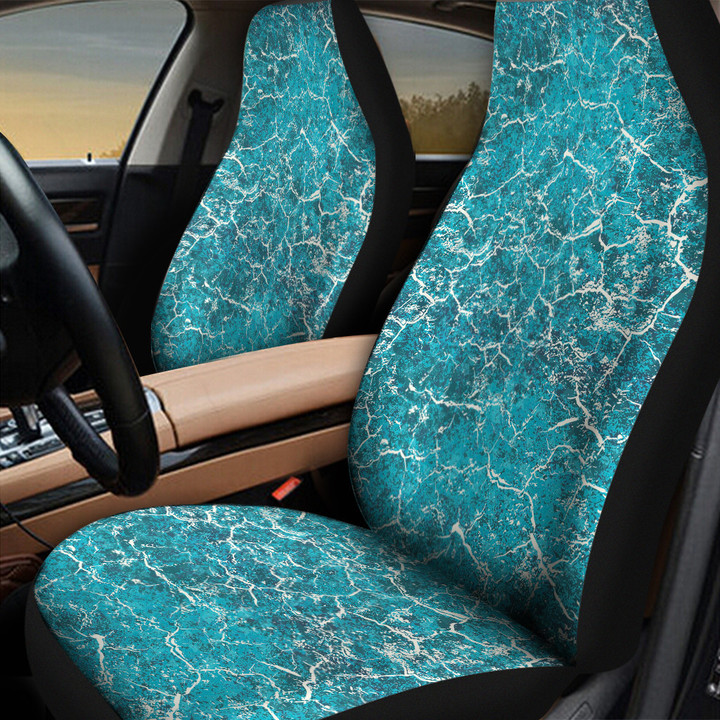 Green Sea Waves Tile Pattern Summer Vibe All Over Print Car Seat Cover