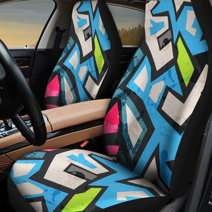 Ambesome Grunge Graffiti Characters Seamless Pattern All Over Print Car Seat Cover