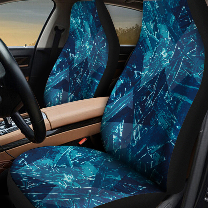Ice Grunge Seamless Texture Sea Blue Tone All Over Print Car Seat Cover
