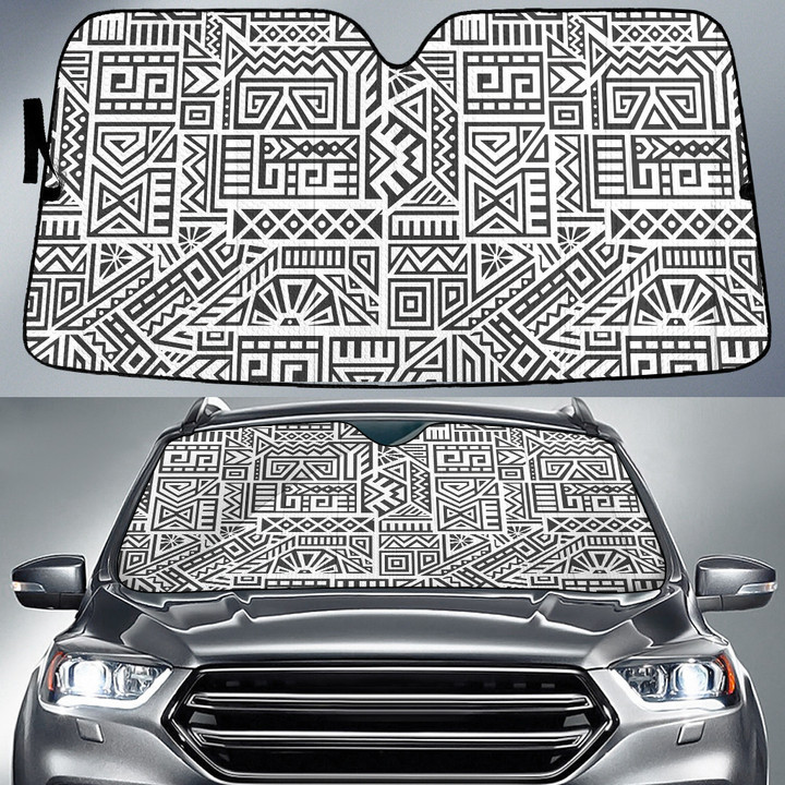 Black And White Tribal Pattern Aztec Style Car Sun Shades Cover Auto Windshield