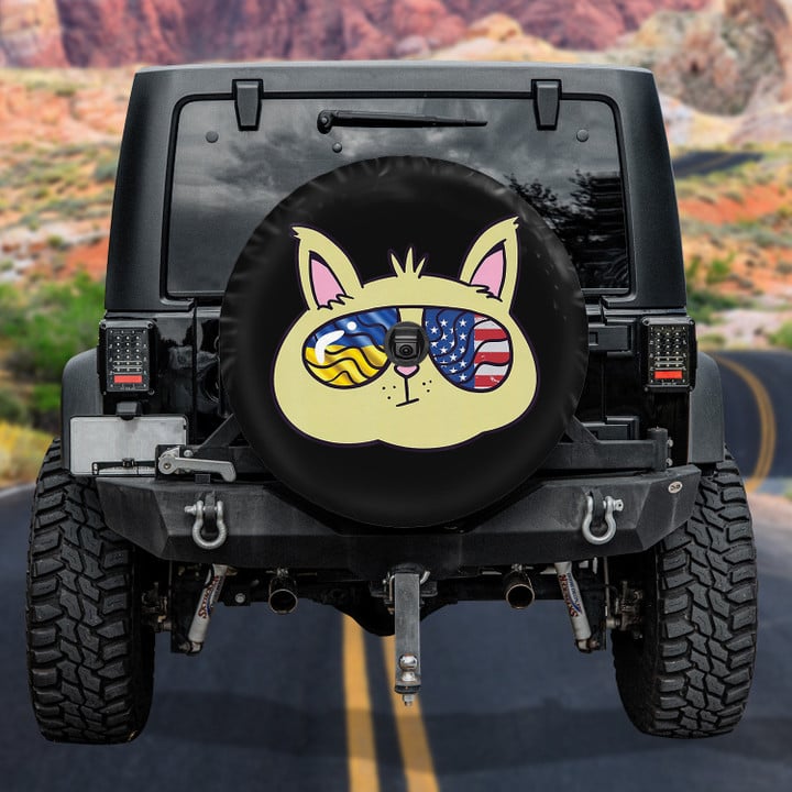 Amazing Rabbit USA 4th Of July Black Theme Printed Car Spare Tire Cover