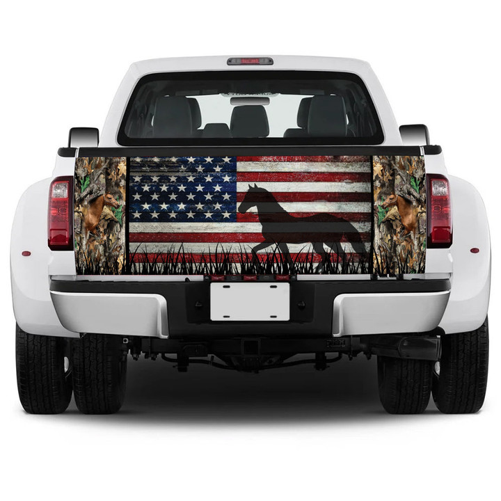 Horse Silhouette USA Flag Truck Tailgate Decal Car Back Sticker