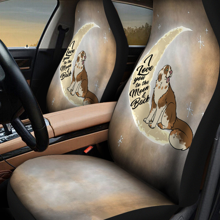 Cute Dog Love You To The Moon And Back Car Seat Covers
