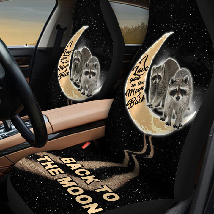 Raccons Back To The Moon Car Seat Covers