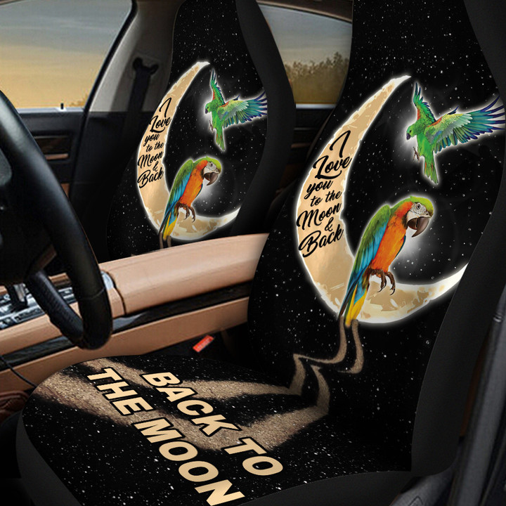 Parrots Back To The Moon Car Seat Covers