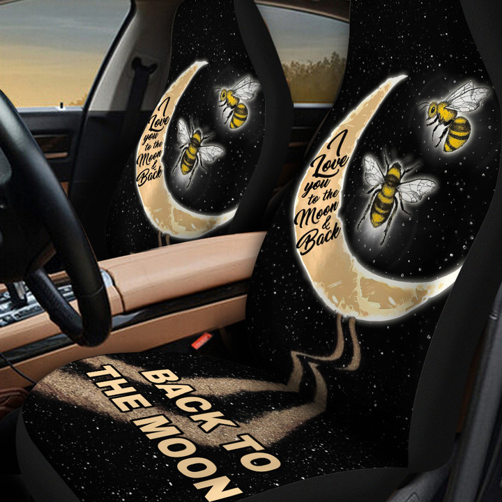 Bees Back To The Moon Car Seat Covers