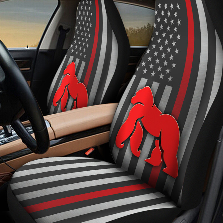 Gorilla Inside America Flag Red Car Seat Cover
