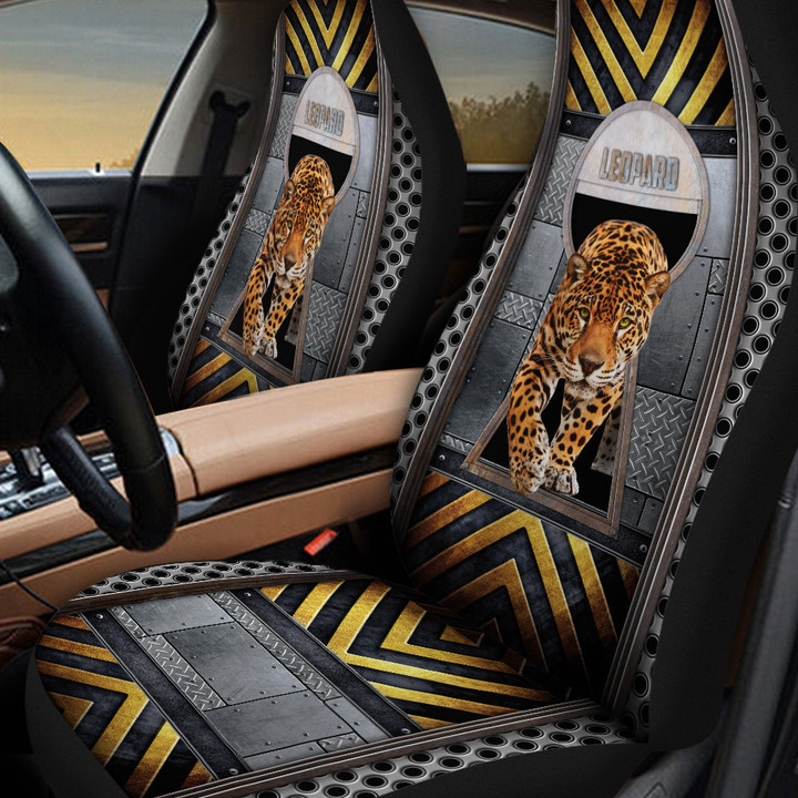 Leopard Inside Key Hole Pattern Car Seat Cover