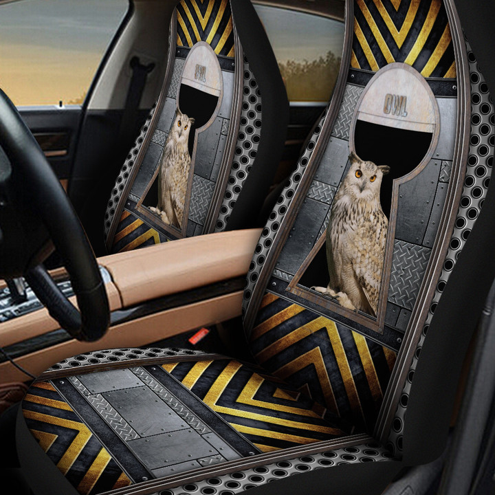 Owl Inside Key Hole Pattern Car Seat Cover