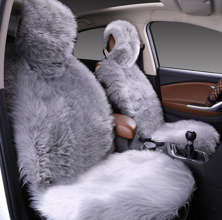 Natural Fur Sheepskin Warm Winter Car Seat Covers