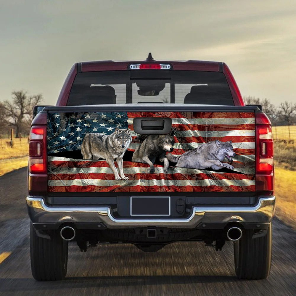 Dogs USA Flag Truck Tailgate Decal Car Back Sticker