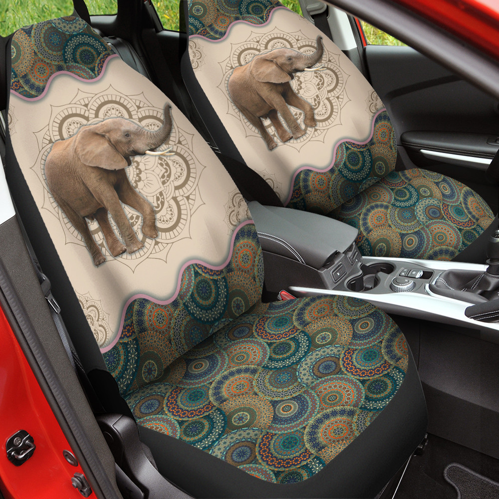 Elephant Pictures Pictures Vintage Flower Patterns Background Car Seat Covers