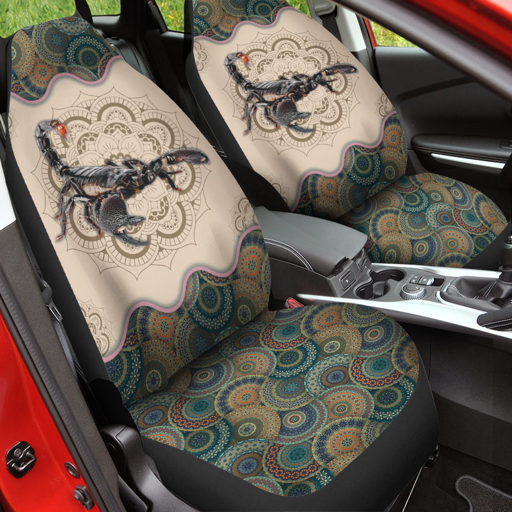 Giant Scorpions Pictures Vintage Flower Patterns Background Car Seat Covers