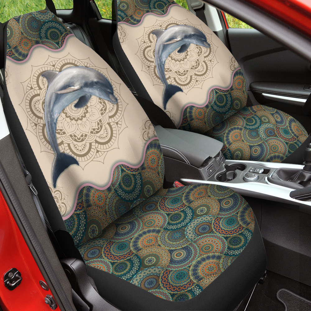 Common Bottlenose Dolphin Pictures Vintage Flower Patterns Background Car Seat Covers