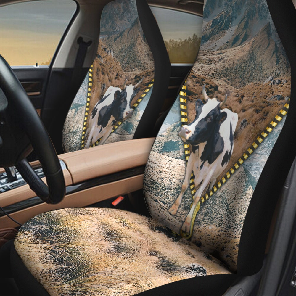 Dairy Cow Apppeare From Zipper Down Picture Wildlife Background Car Seat Covers