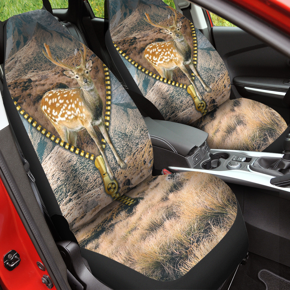 Chital Deer Zipper Down Picture Wildlife Background Car Seat Covers
