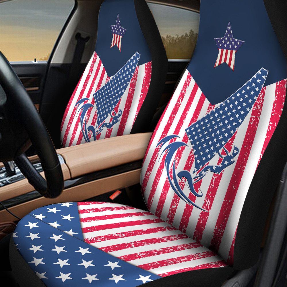 Wind Surfing Inside American Flag Pattern Car Seat Covers