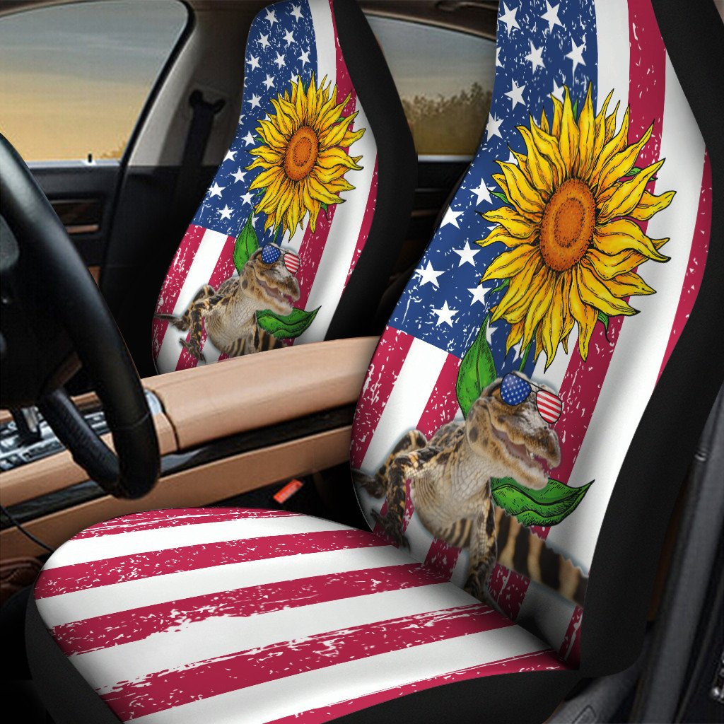 American Flag Sunflower Alligator Colorful Car Seat Covers