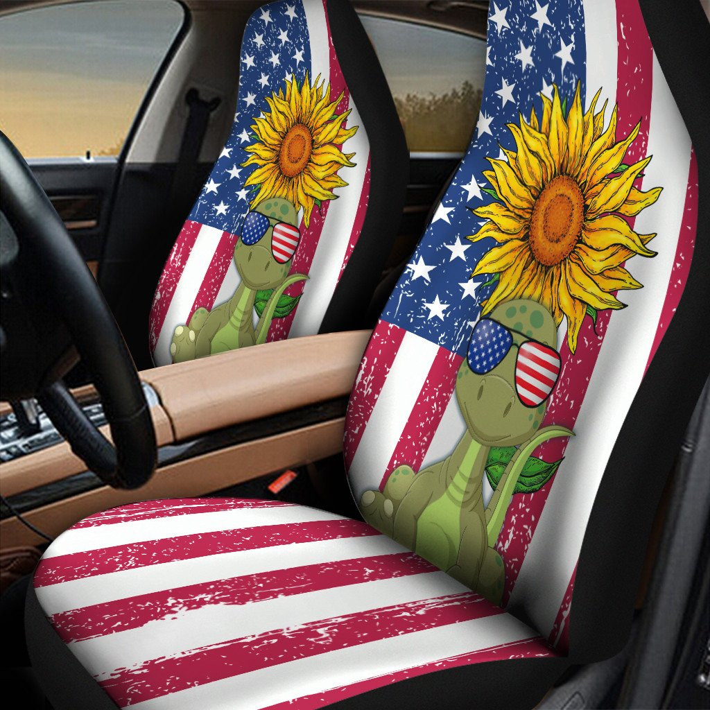 American Flag Sunflower Dino Colorful Car Seat Covers