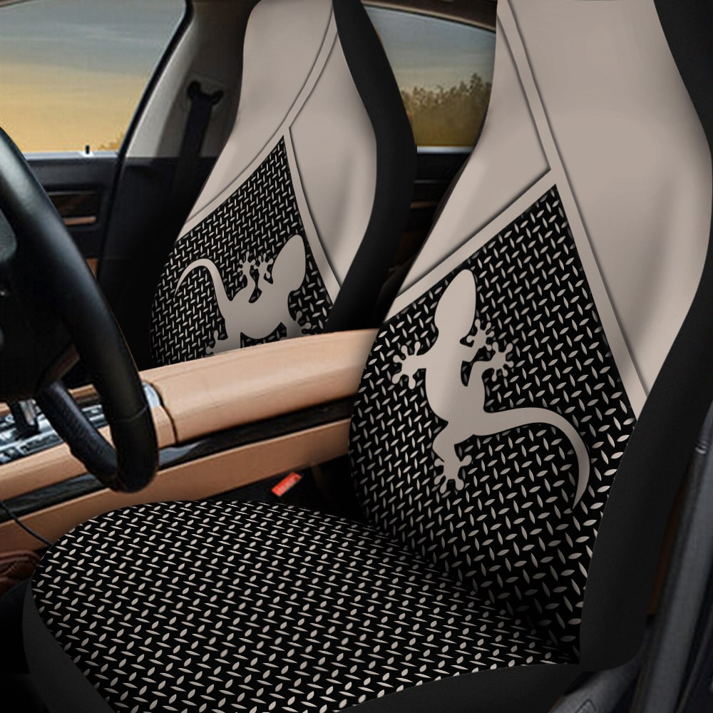 Lizard Graphic Drawing Diamond Plate Patterns Background Car Seat Covers