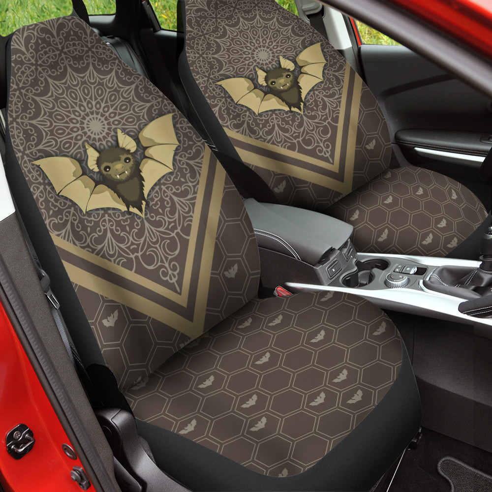 Northern Yellow Bat Mandala Pattern Background Car Seat Cover