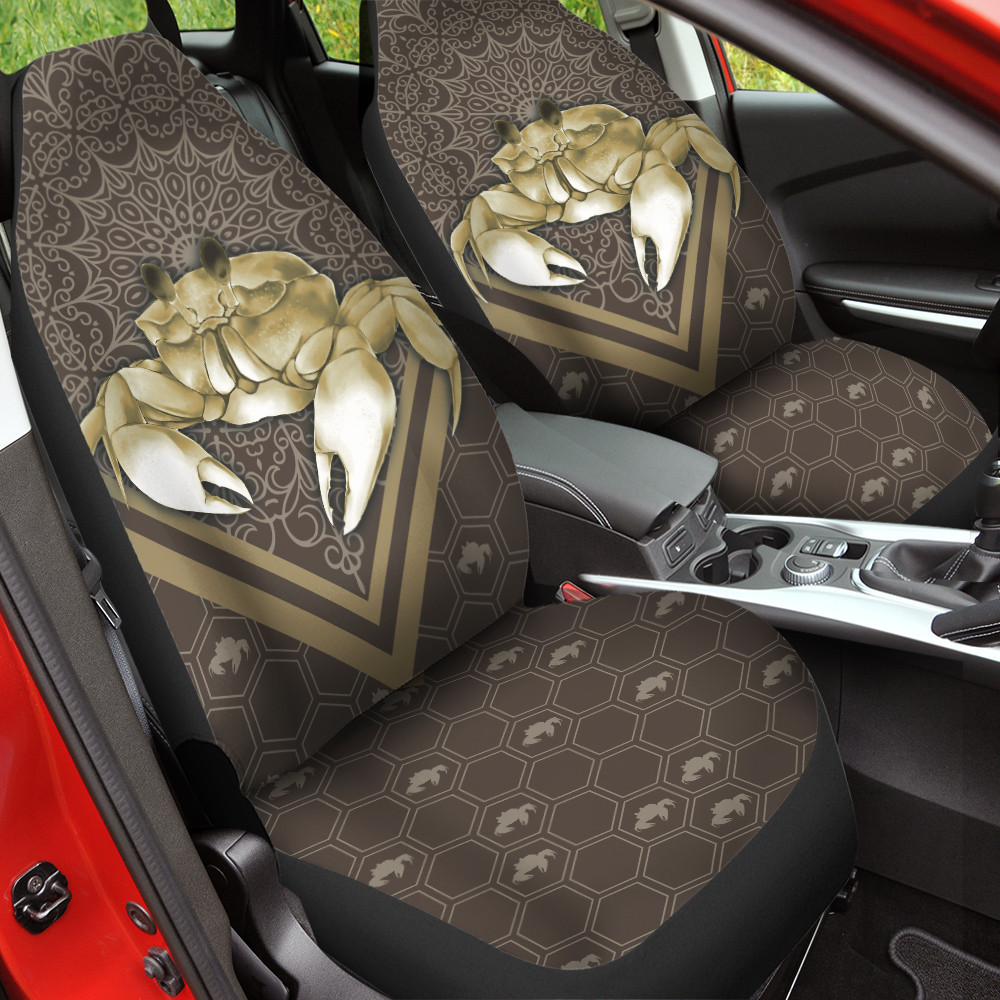 Atlantic Ghost Crab Mandala Pattern Background Car Seat Cover