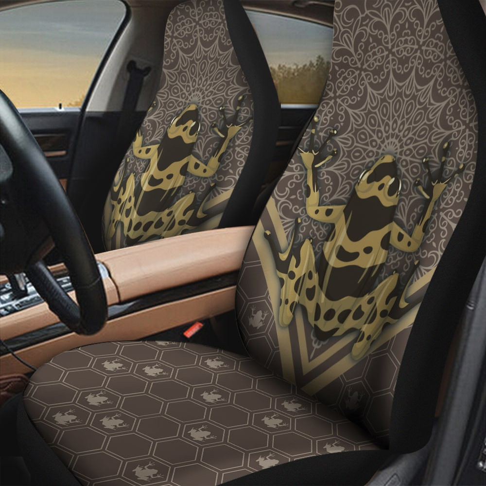 Golden Poison Frog Vintage Pattern Car Seat Cover