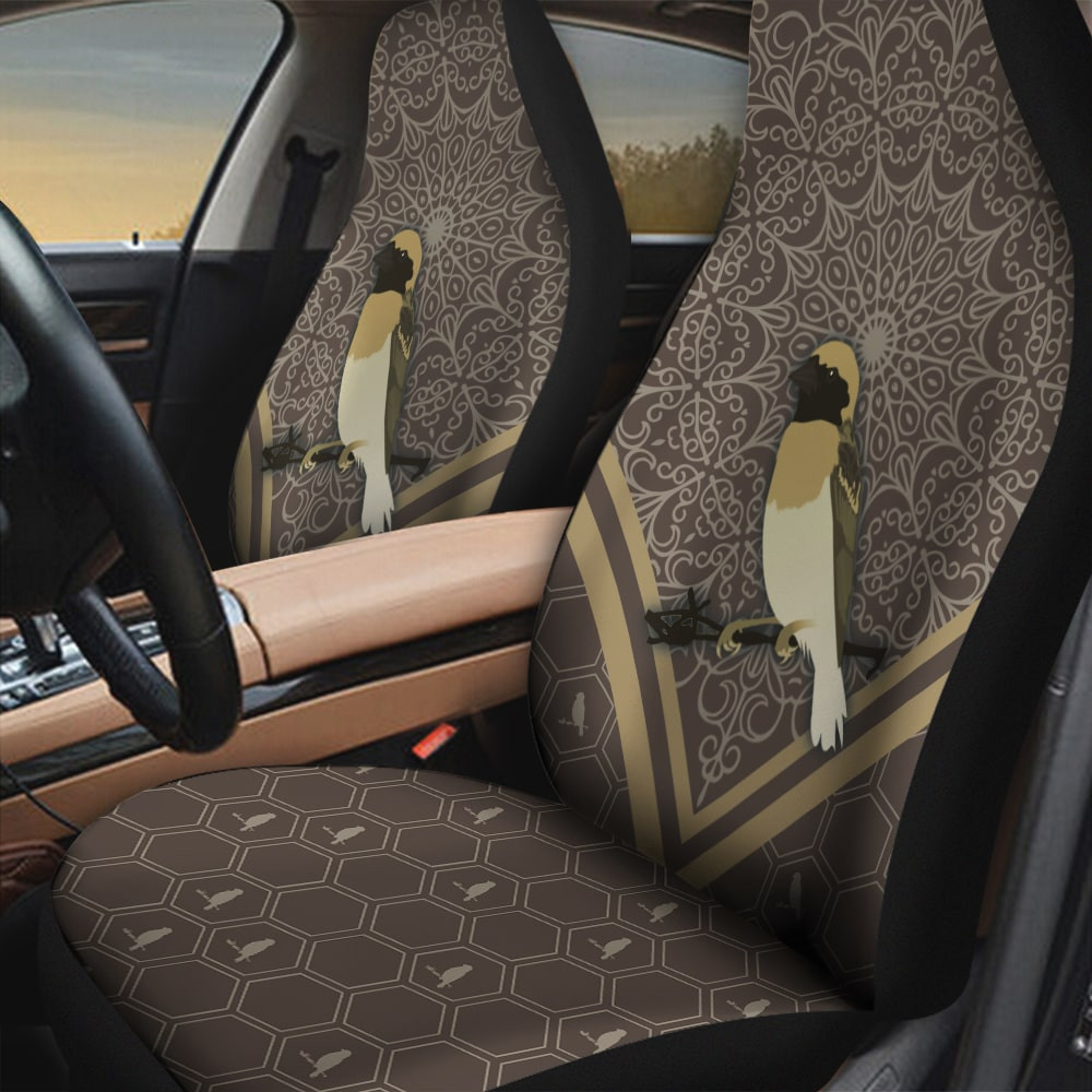 Asian Golden Weaver Mandala Pattern Background Car Seat Cover