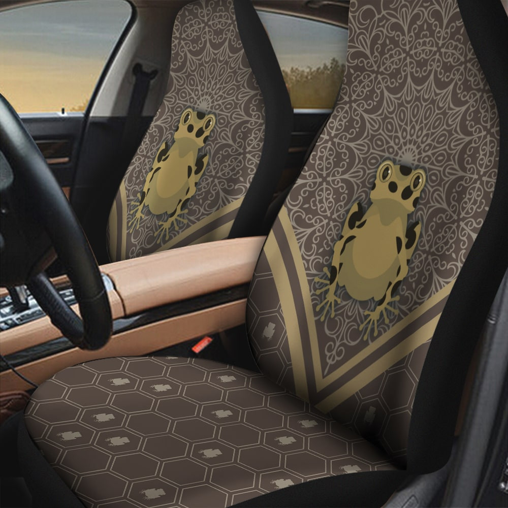 Panamanian Golden Frog Mandala Pattern Background Car Seat Cover