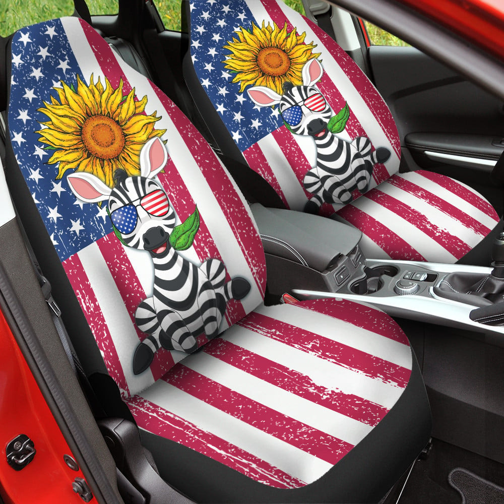 American Flag Sunflower Zebra Colorful Car Seat Covers