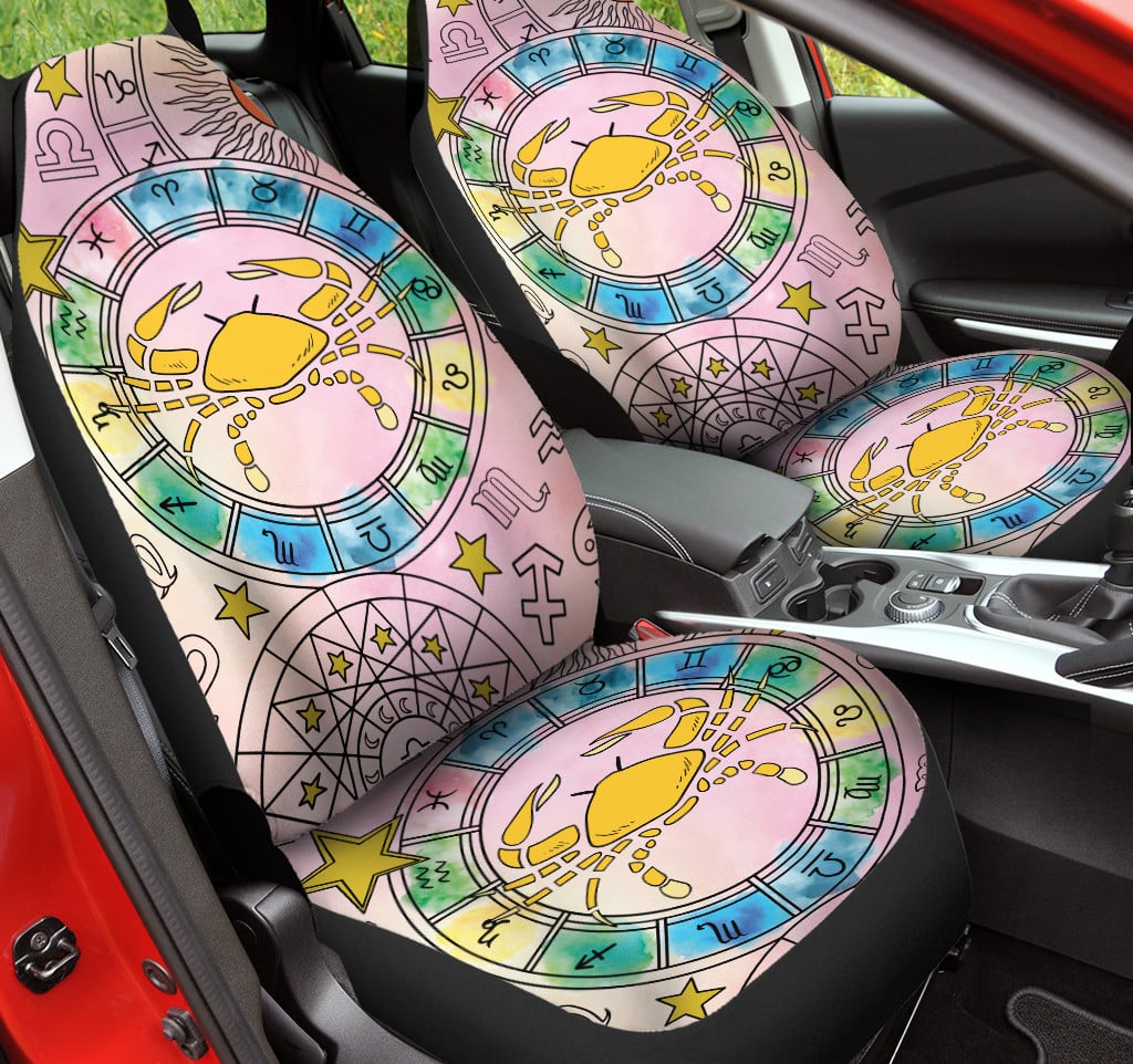 Cancer Zodiac Constellation Design Car Seat Covers