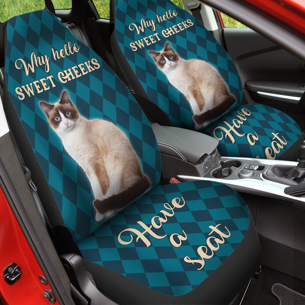 Sweet Cheeks Snowshoe Cat Caro Pattern Car Seat Cover
