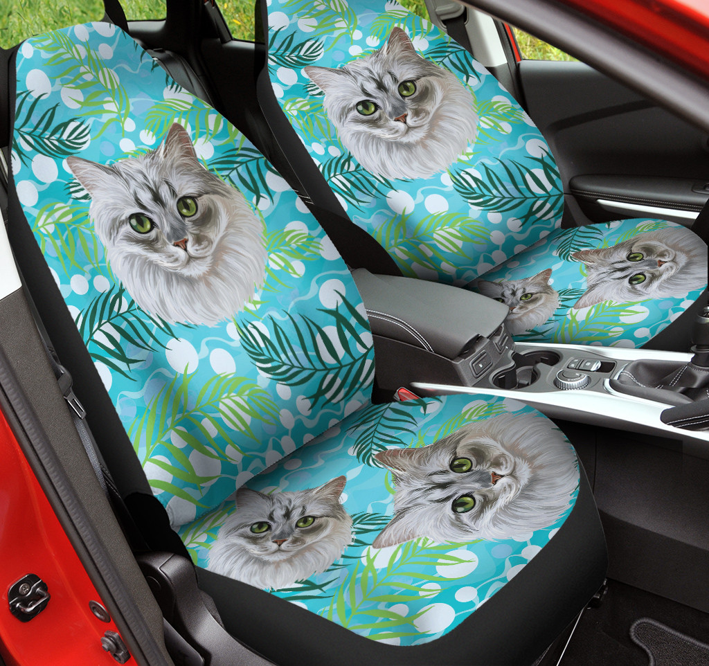 Tropical Siberian Cat Cute Car Seat Cover