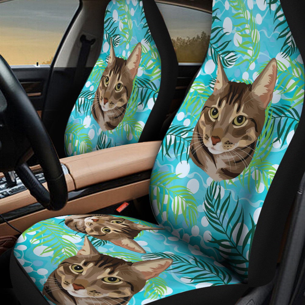 Tropical American Shorthair Cat Cute Car Seat Cover
