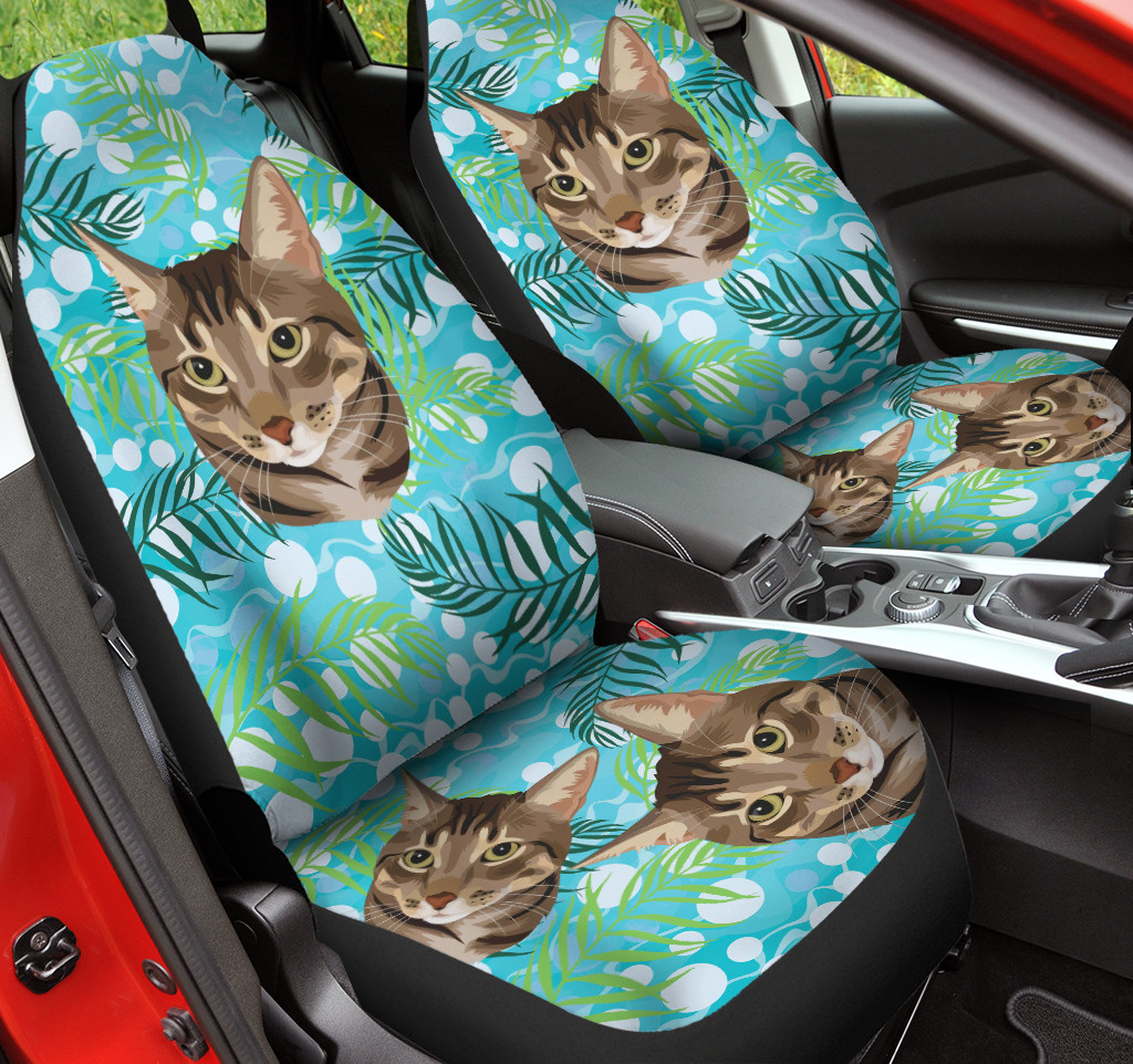Tropical American Shorthair Cat Cute Car Seat Cover
