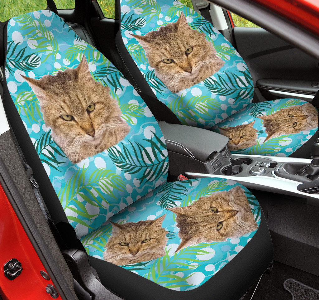 Tropical Moggie Cat Cute Car Seat Cover