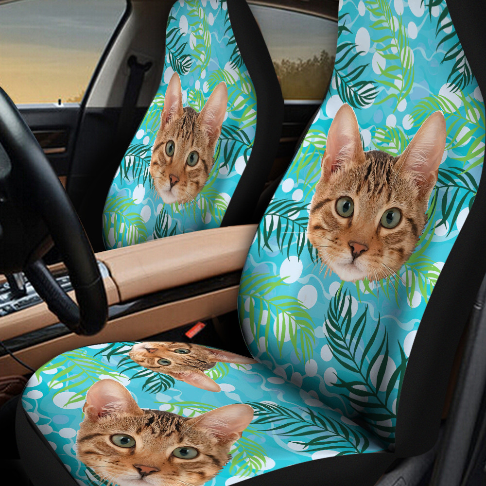 Tropical Lovely Tabby Cat Cute Car Seat Cover