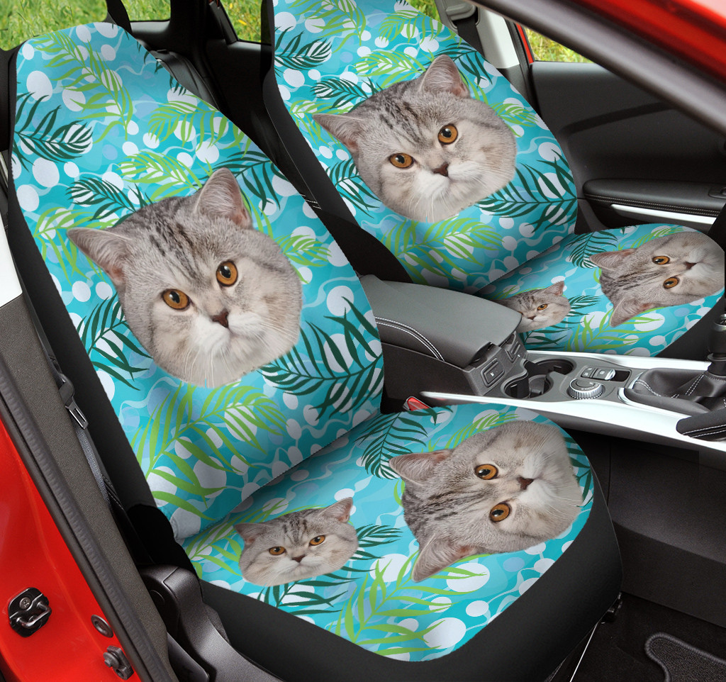Tropical British Shorthair Cat Cute Car Seat Cover