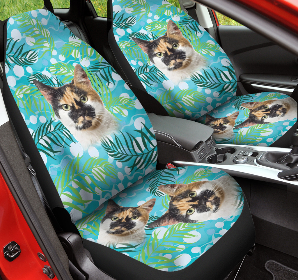 Tropical Colorful Cat Cute Car Seat Cover