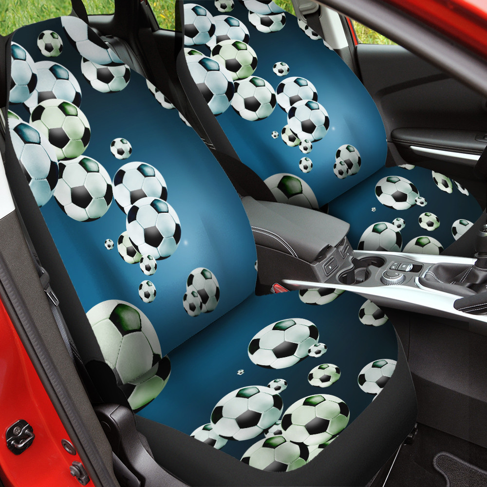 Soccer Blue Background Printed Car Seat Cover