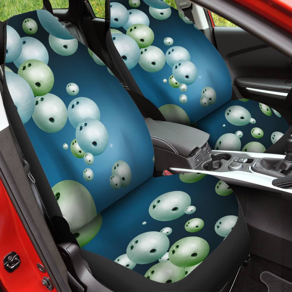 Bowling Blue Background Printed Car Seat Cover
