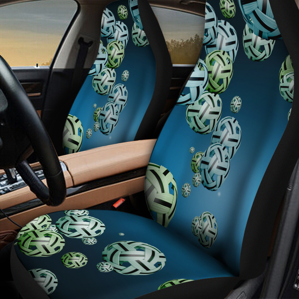Sepak Takraw Blue Background Printed Car Seat Cover