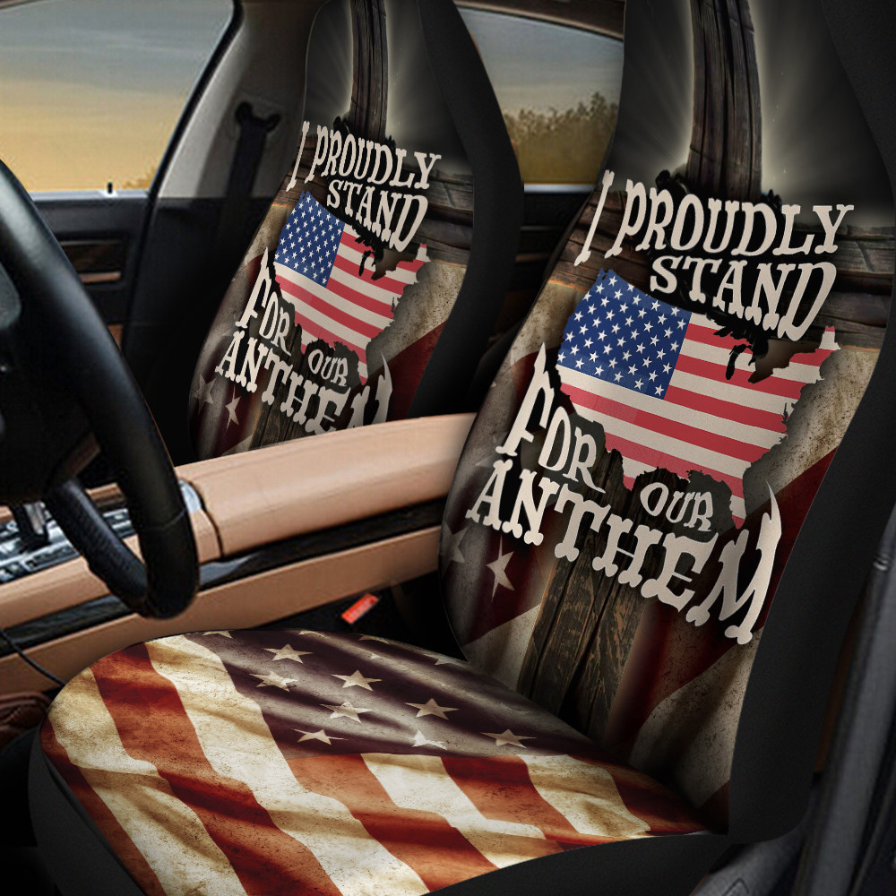 America Flag Stand For Our Anthem Car Seat Cover