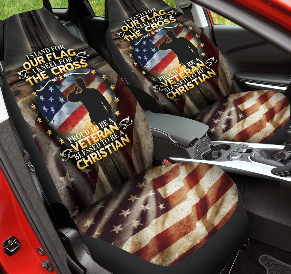 Stand For Our Flag Veteran Christian Car Seat Cover