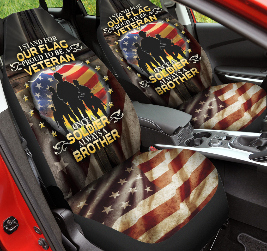 Military Soldier America Flag Car Seat Cover
