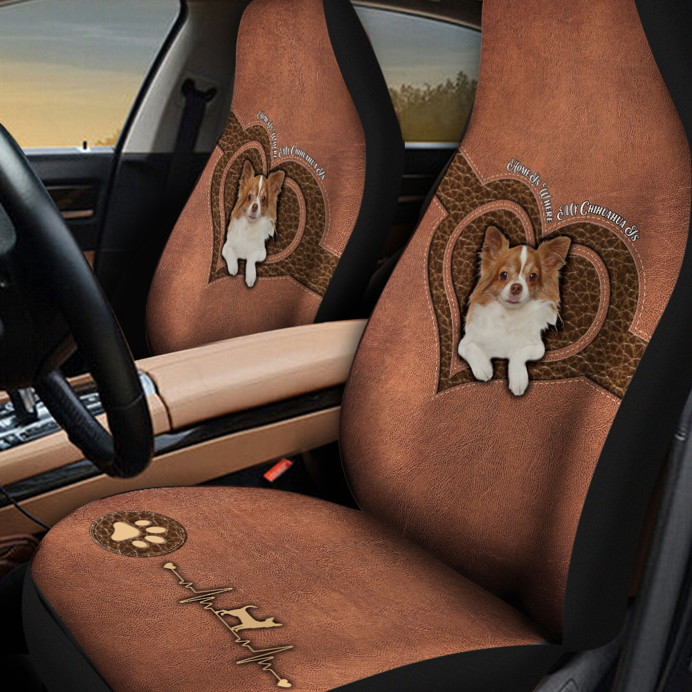 Chihuahua Dog Paw Heartbeat Car Seat Cover