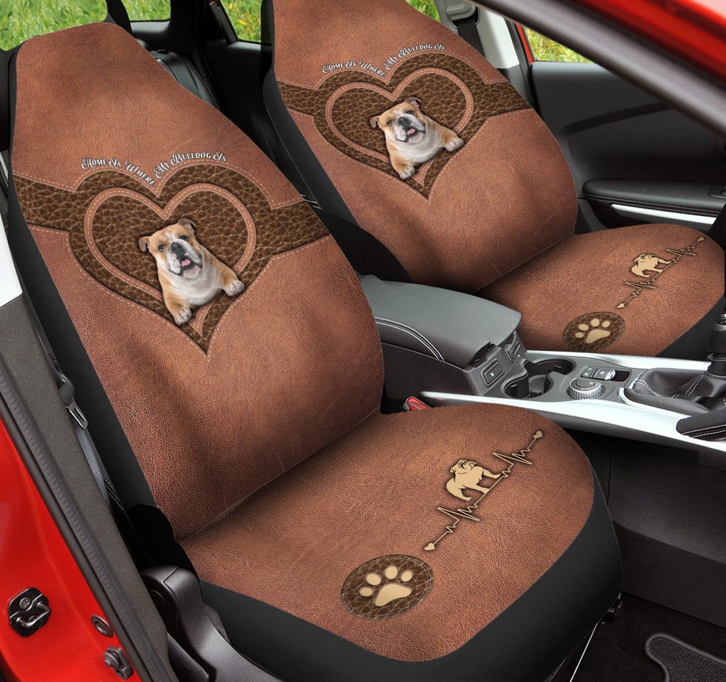 BullDog Paw Heartbeat Car Seat Cover
