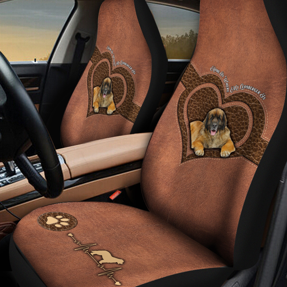 Leonberger Dog Paw Heartbeat Car Seat Cover
